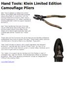 Klein Limited Edition Camouflage Pliers