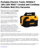 DEWALT 18V/20V MAX* Corded and Cordless Portable Wet/Dry Vacuums