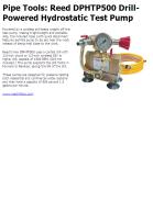 Reed DPHTP500 Drill-Powered Hydrostatic Test Pump
