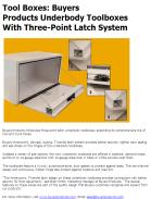 Buyers Products Underbody Toolboxes With Three-Point Latch System