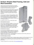 Simpson Steel Framing, Joist and Stud Connectors