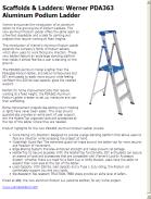 Werner PDA363 Aluminum Podium Ladder