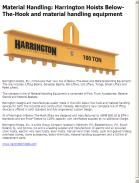 Harrington Hoists Below-The-Hook and material handling equipment