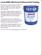 Lucas 8400 100 Percent Silicone Roof Coating