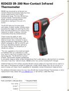 RIDGID IR-200 Non-Contact Infrared Thermometer