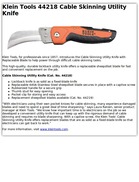 Klein Tools 44218 Cable Skinning Utility Knife