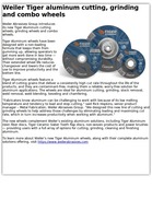 Weiler Tiger aluminum cutting, grinding and combo wheels