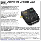 Epson LABELWORKS LW-PX350 Label Printer