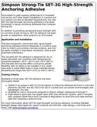 Simpson Strong-Tie SET-3G High-Strength Anchoring Adhesive