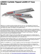LENOX Carbide Tipped LAZER CT Saw Blades