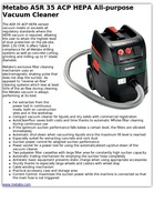Metabo ASR 35 ACP HEPA All-purpose Vacuum Cleaner