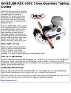 WHEELER-REX 4992 Close Quarters Tubing Cutter