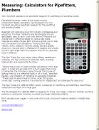 Calculators for Pipefitters, Plumbers