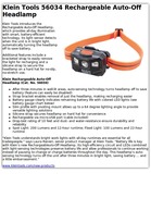 Klein Tools 56034 Rechargeable Auto-Off Headlamp