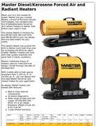 Master Diesel/Kerosene Forced Air and Radiant Heaters