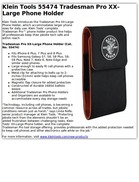 Klein Tools 55474 Tradesman Pro XX-Large Phone Holder