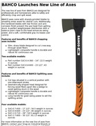 BAHCO Launches New Line of Axes