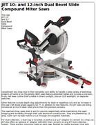 JET 10- and 12-inch Dual Bevel Slide Compound Miter Saws