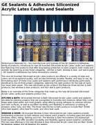 GE Sealants & Adhesives Siliconized Acrylic Latex Caulks and Sealants