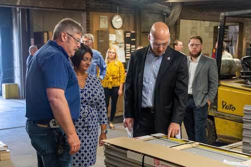 Congressman Anthony Gonzalez recently visited Wooster Products to help celebrate the company’s 100th Anniversary recently.