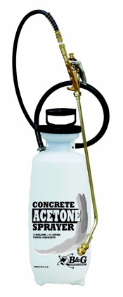 B&G's Model 303 HD concrete acetone sprayer has the only valve that promotes absolute tip shut off.
