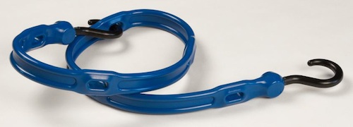 The Bihlerflex 6-in-1 Adjust-a-Strap bungee is made of 100 percent polyurethane, is 36 inches long and has six openings that allow users to expand or contract the cord to fit the tie-down task at hand. As a plus, it is made in the USA.