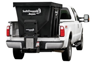 Buyers Products offers the SaltDogg SHPE2250 salt spreader, a powerful salt spreader that fits most standard pickup truck beds.