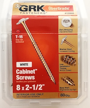 Threaded Fasteners Grk Fasteners White Cabinet Screws