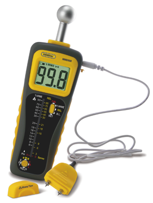 The new Pin/Pinless Deep Sensing Moisture Meter with Spherical Sensor and Remote Probe (MMD950) from General Tools & Instruments offers superior design and functionality.