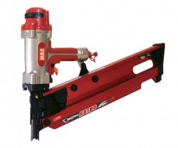 The MAX HS130 400-psi Timber Framer shoots nails to 5 1/8 inches long.