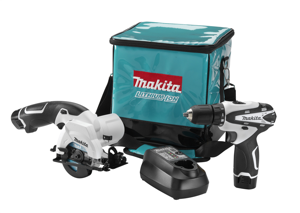 Makita introduces the 12V max Lithium-Ion Cordless 2-Piece Combo Kit, model LCT208W, featuring a versatile new 3-3/8" Circular Saw with a range of cutting capabilities, paired with a powerful and compact 3/8" Driver-Drill.