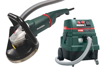 Metabo Corporation has upgraded its 7” Angle Grinder Surface Prep Kit to include the new W24-230 large angle grinder as well as the standard 7” dust control shroud and optional vacuum.