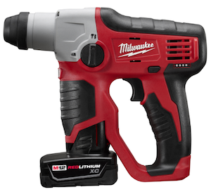 Shown Actual Size! Okay, we're just kidding but you will be amazed at how compact the M12 Cordless ½” SDS Plus Rotary Hammer really is. It weighs only 3.9 pounds and is a mere 9 inches in length. Wow.