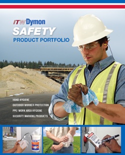 A new 8-page brochure from ITW Dymon features hand hygiene, outdoor worker protection, PPE/work area hygiene and security marking products. 