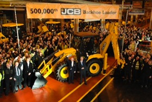 JCB celebrated the production of its 500,000th backhoe loader on December 10, 2012.  