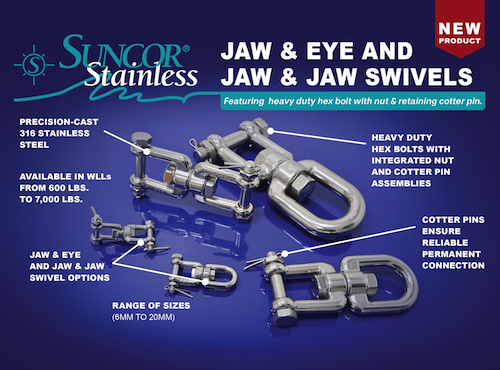 Suncor Stainless&ndash;Expanded Line of Marine Grade Swivels