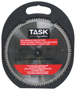 The TASK Signature Circular Saw Blades 96-tooth 12-inch blade for melamine and fine cut off work. 