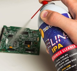 Techspray introduces E-LINE IPA (part #1610-12S) – Isopropyl Alcohol (IPA) in a new, convenient 12 ounce aerosol package. 