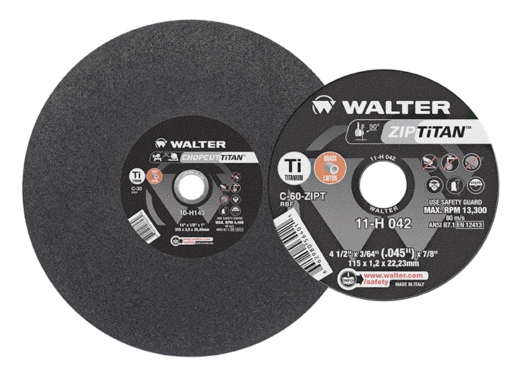 Walter Surface Technologies, a global industry leader in surface treatment technologies, announces the release of its new Zip Titan and Chopcut Titan cutting discs, adding to their extensive line of world-class cutting abrasives.