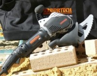 The Arbortech AS170 brick and mortar saw uses a combination of hammering and cutting that produces very little dust.