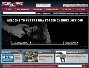 The redesigned Channellock Web site.