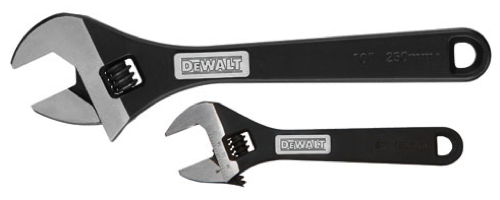 Available in five sizes – 6 inch, 8 inch, 10 inch, 12 inch and 15 inch – Dewalt's heavy-duty adjustable wrenches offer contractors a solution that can tackle nearly any professional wood framing, decking and plumbing applications. 