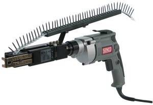 Senco's DS325AC auto-feed screwdriver is ideal for a wide variety of applications, including subfloor, sheathing, and decking, as well as heavy-gauge, metal-to-metal applications such as structural decking and wall panel construction. It can accommodate screw diameters from #6 to #14. 