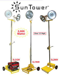 The Ericson Sun Tower offers light and power in one easy to assemble unit.