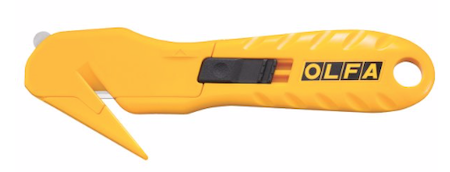 Olfa's SK-10 Concealed Blade Safety Knife allows for continual cutting, without having to manually extend the blade, which reduces the risk of injury to the user.