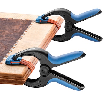 Rockler's new Bandy Clamp Edge Clamp quickly and easily clamps edging to plywood, MDF and other sheet materials without damaging the piece or the edge profile. 