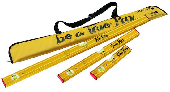 The attractive 80 AS True Pro Edition set of spirit levels is comprised of three spirit levels in lengths of 12” (40 cm), 24” (60 cm) and 48” (120 cm), as well as a spirit level bag. The sets are available now at STABILA Dealers across the United States and Canada.
