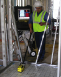 Ernesto Mendoza, ProContractor Supply, performa a GPR scan.