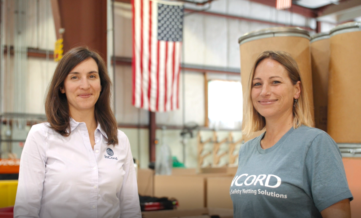 Meredith Shay (L) and Robin Ritz (R) are owners of InCord, a woman-owned manufacturer of safety netting products.